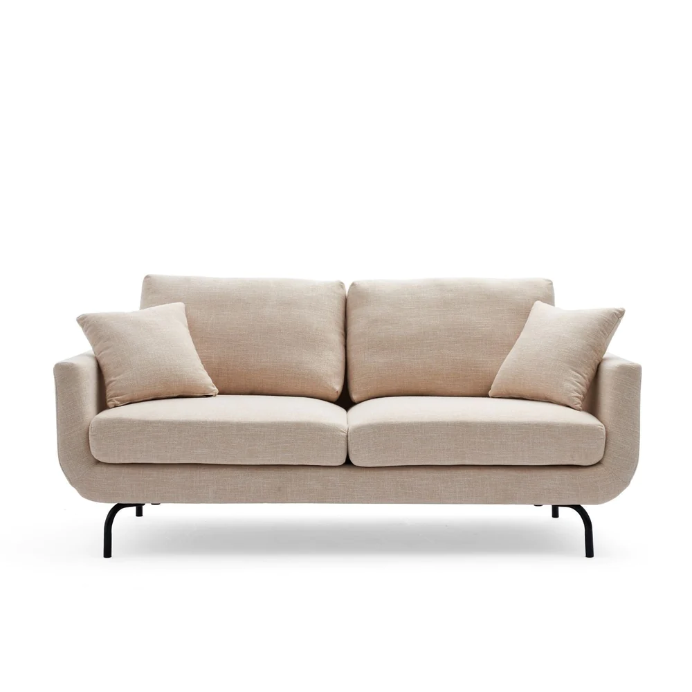 Nordic Minimalist Fabric Upholstered Loveseat