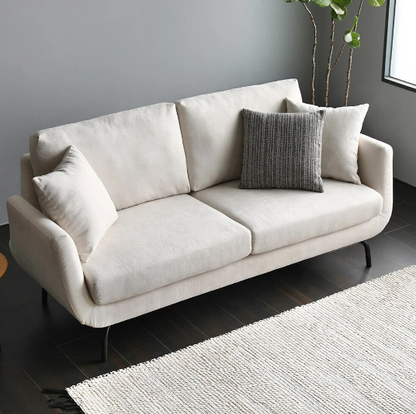 Nordic Minimalist Fabric Upholstered Loveseat