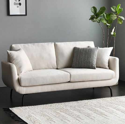 Nordic Minimalist Fabric Upholstered Loveseat