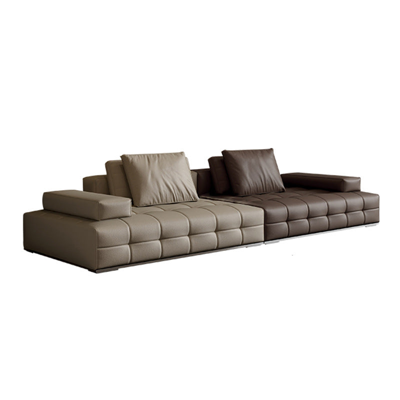 Modular 4- Seater Leather Lawrence Sofa Brown