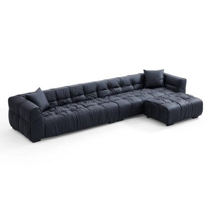 Designer Black Leather Sofa