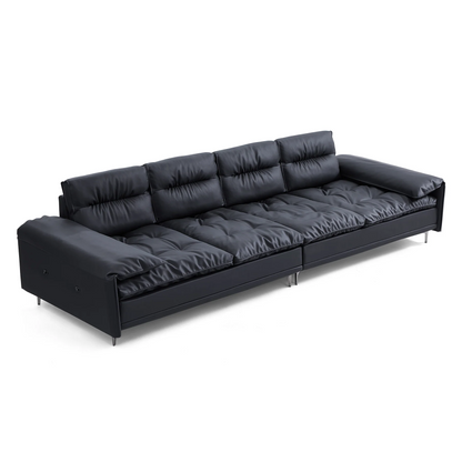 Black Leather Lewis Sailboat Sofa