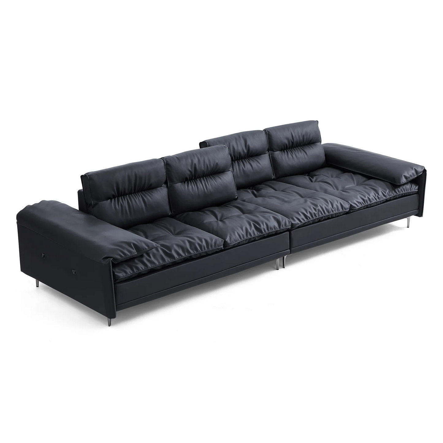 Black Leather Lewis Sailboat Sofa