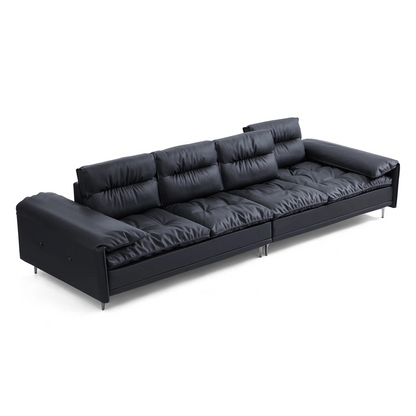 Black Leather Lewis Sailboat Sofa