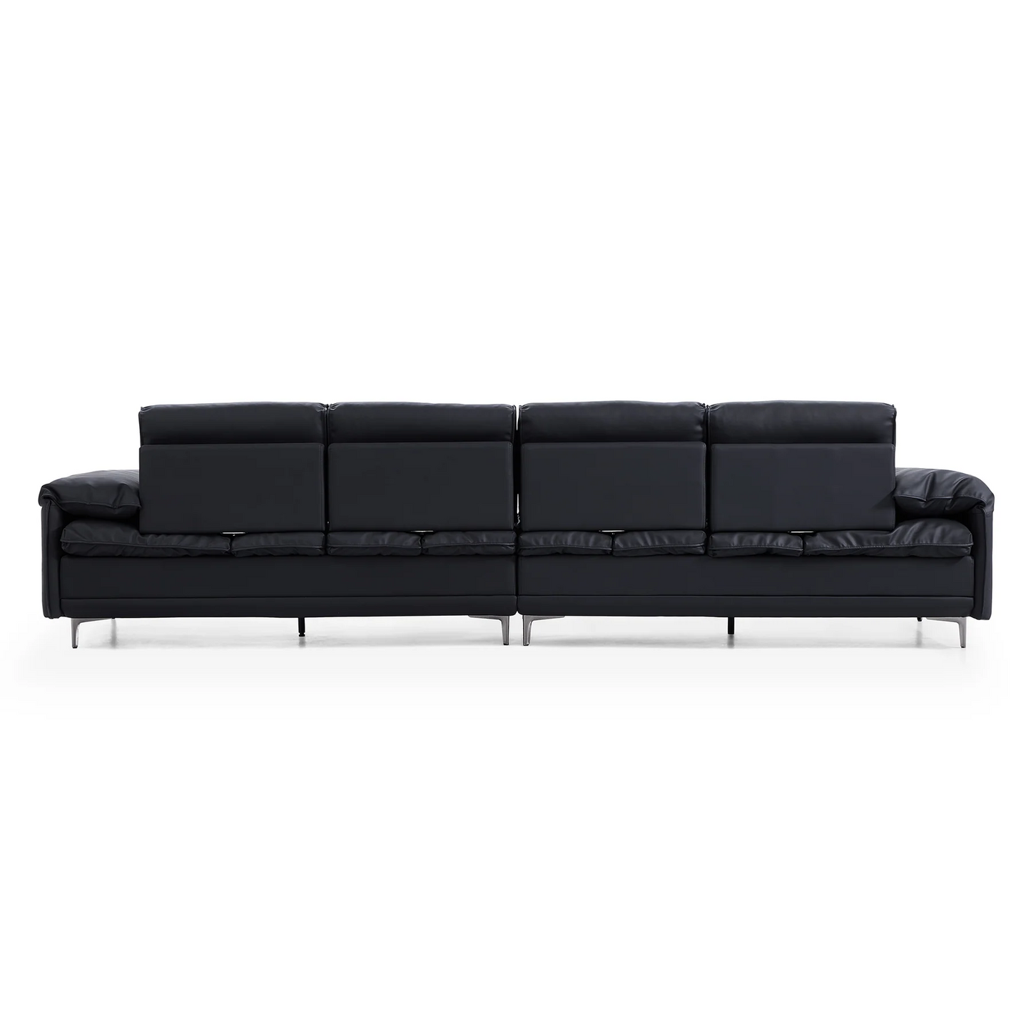 Black Leather Lewis Sailboat Sofa