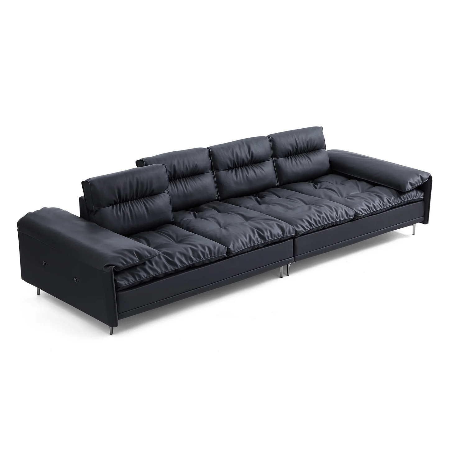 Black Leather Lewis Sailboat Sofa