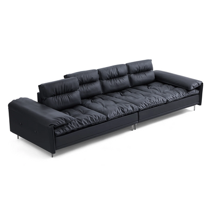 Black Leather Lewis Sailboat Sofa