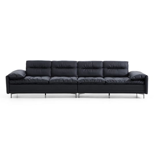 Black Leather Lewis Sailboat Sofa