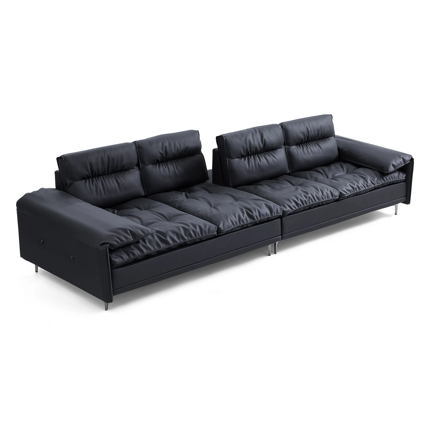 Black Leather Lewis Sailboat Sofa