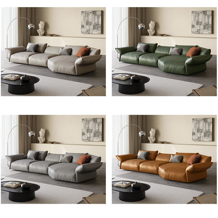 Nappa Leather Petal Shaped Standard Sectional Sofa