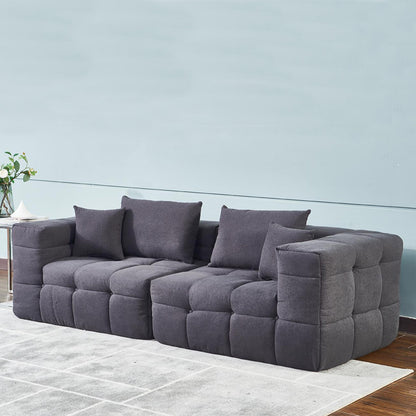 3 seater compressed vacuum sofa dark grey