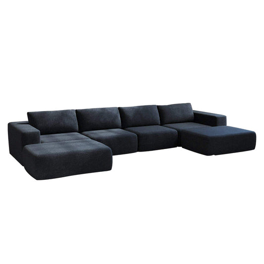 U shape sectional compressed vacuum sofa set