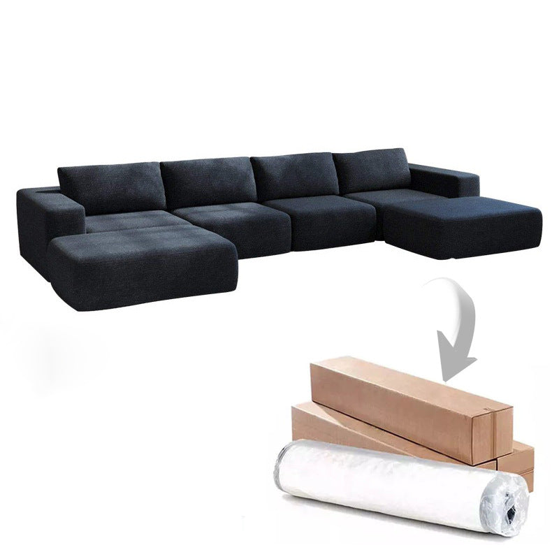 U shape sectional compressed vacuum sofa set