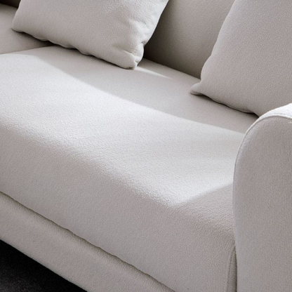 Modern White Boucle Couch 3-Seater Sofa