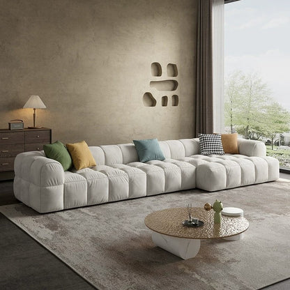 Nordic Style Puff Block Straight Couch