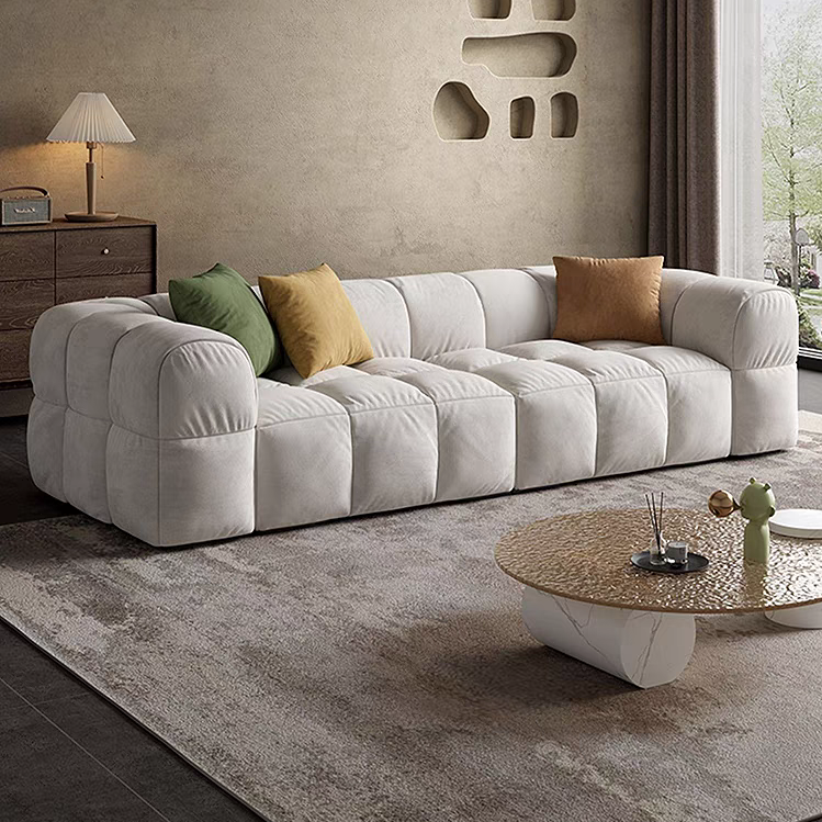 Nordic Style Puff Block Straight Couch