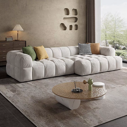 Nordic Style Puff Block Straight Couch