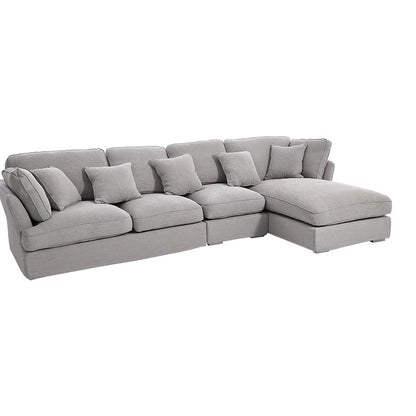 Upholstered Fabric Sectional Sofa In Gray