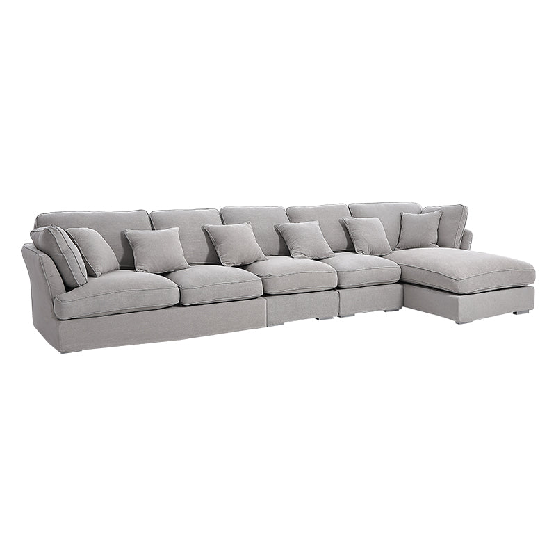 Upholstered Fabric Sectional Sofa In Gray