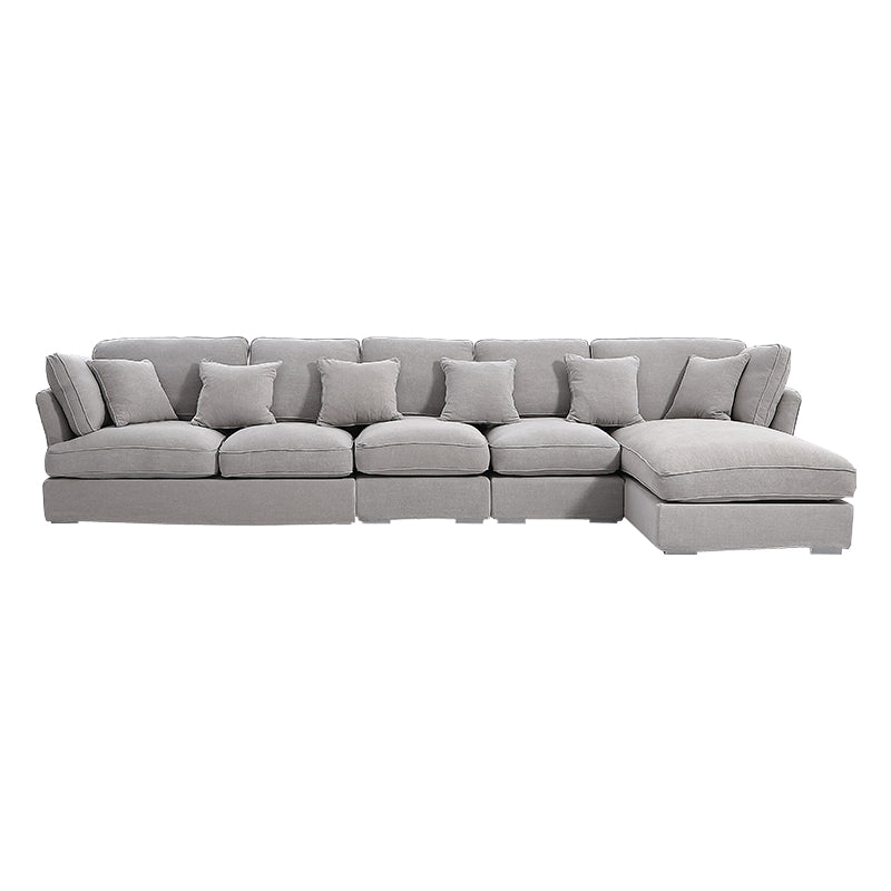 Upholstered Fabric Sectional Sofa In Gray