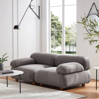 3-Seater Modular Grey Fabric Sofa