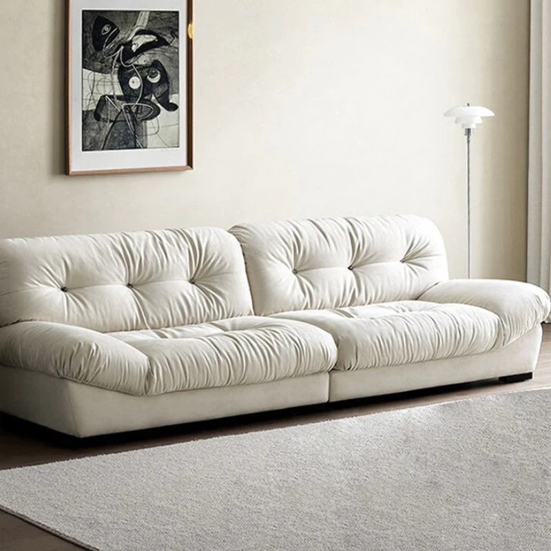 Low Armrest Beige Cloud Sofa