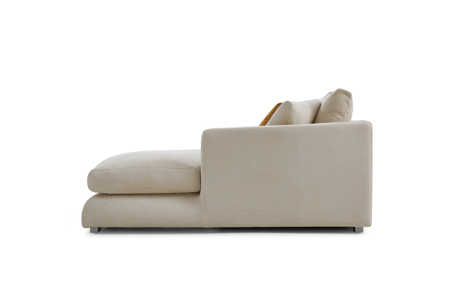 Aalto Fresh White Upholstered Fabric L-Shaped Sectional Sofa