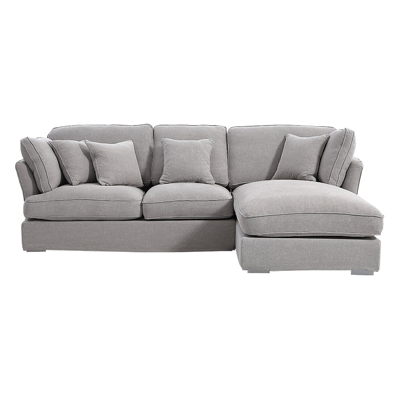 Upholstered Fabric Sectional Sofa In Gray