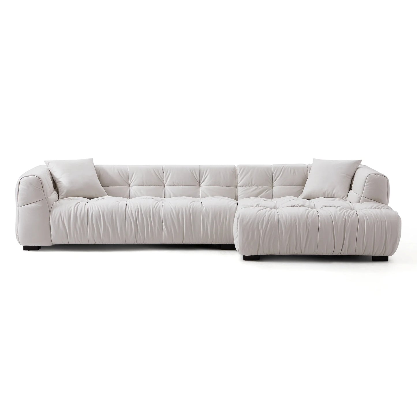 Hi-tech fabric leather like modular sectional sofa white