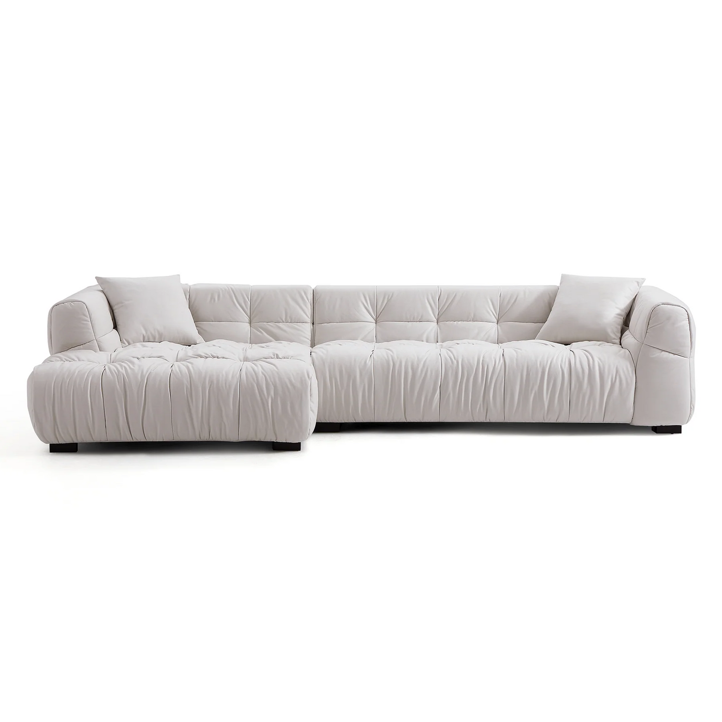 Hi-tech fabric leather like modular sectional sofa white