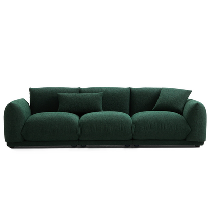 Modern Home 3 Seater Boucle Sofa in Green