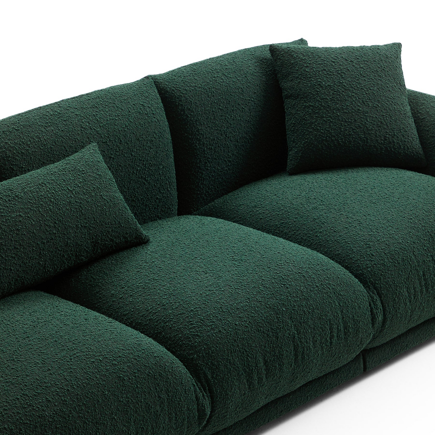 Modern Home 3 Seater Boucle Sofa in Green