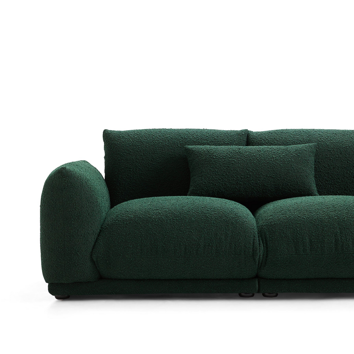 Modern Home 3 Seater Boucle Sofa in Green