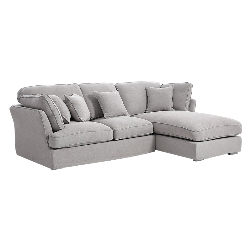 Upholstered Fabric Sectional Sofa In Gray