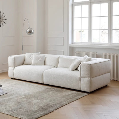 4- Seater Modern Boucle Sofa White