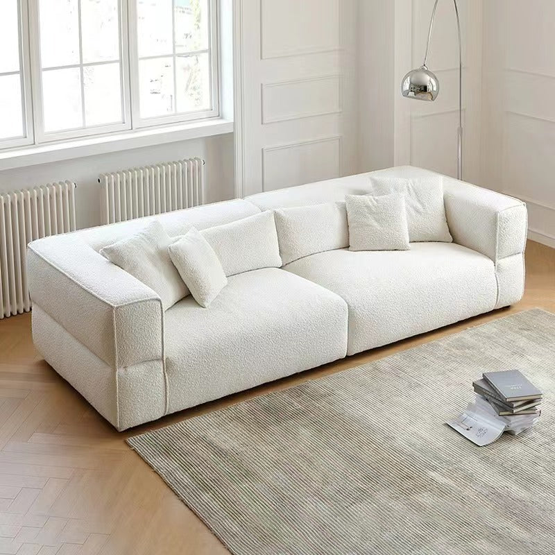 4- Seater Modern Boucle Sofa White