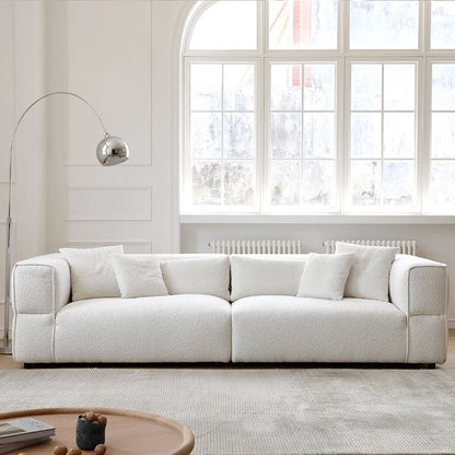 4- Seater Modern Boucle Sofa White