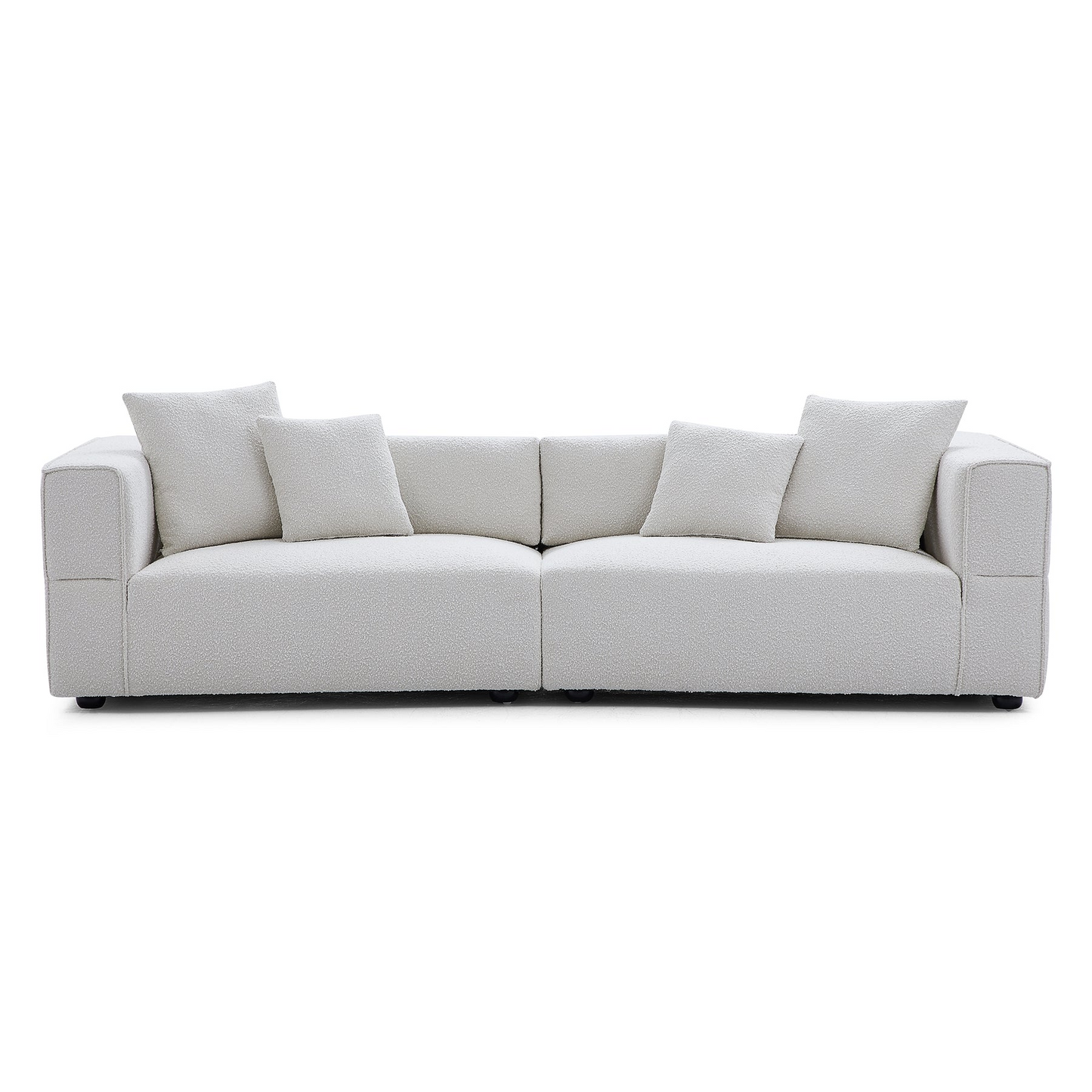 4- Seater Modern Boucle Sofa White