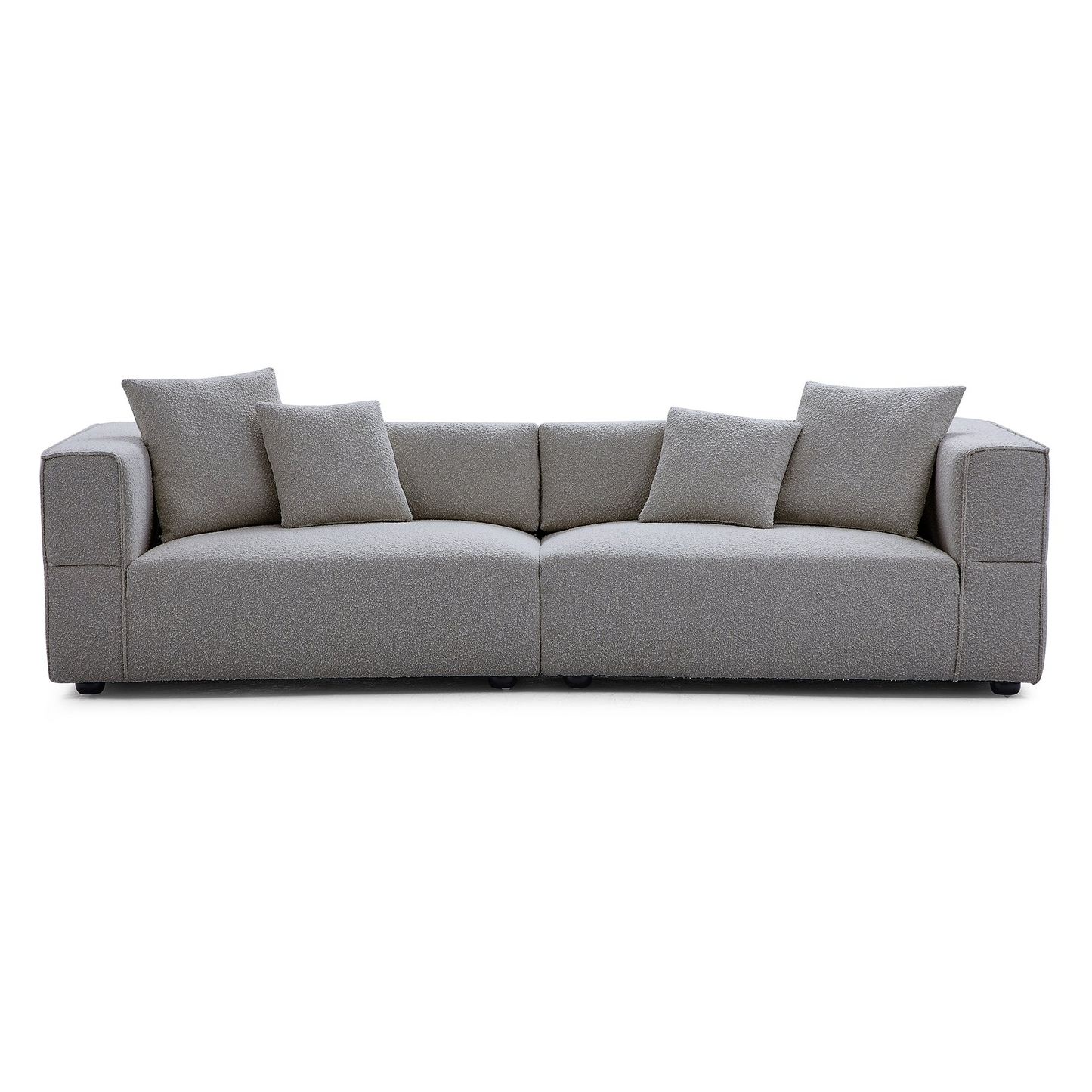 4- Seater Modern Boucle Sofa Grey