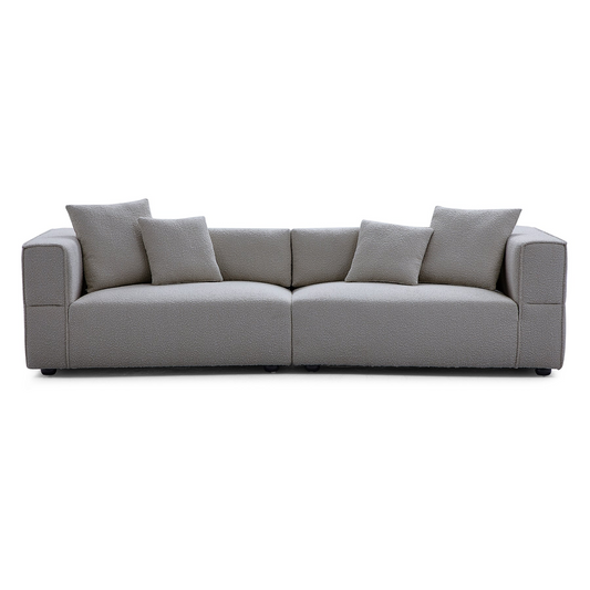 4- Seater Modern Boucle Sofa Grey