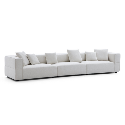 4- Seater Modern Boucle Sofa White