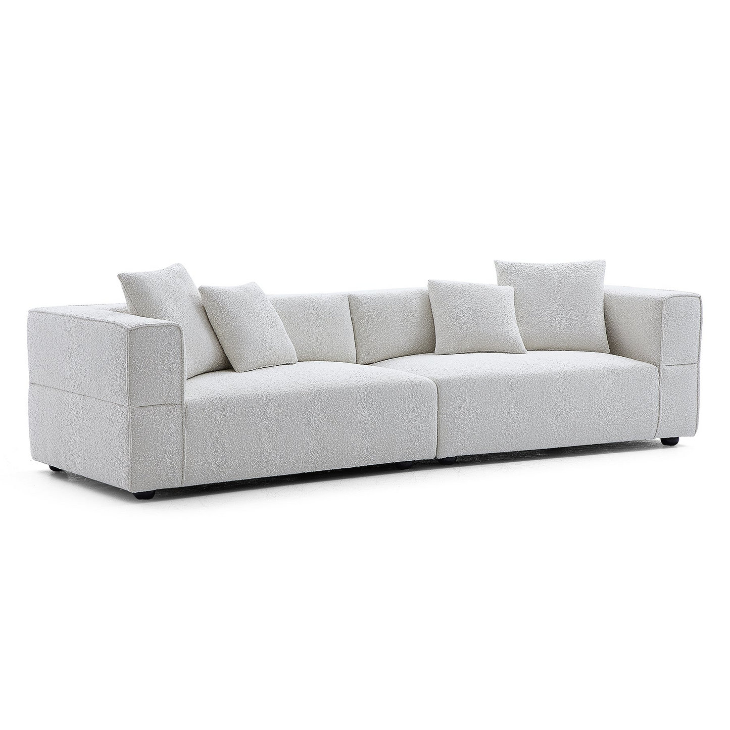 4- Seater Modern Boucle Sofa White