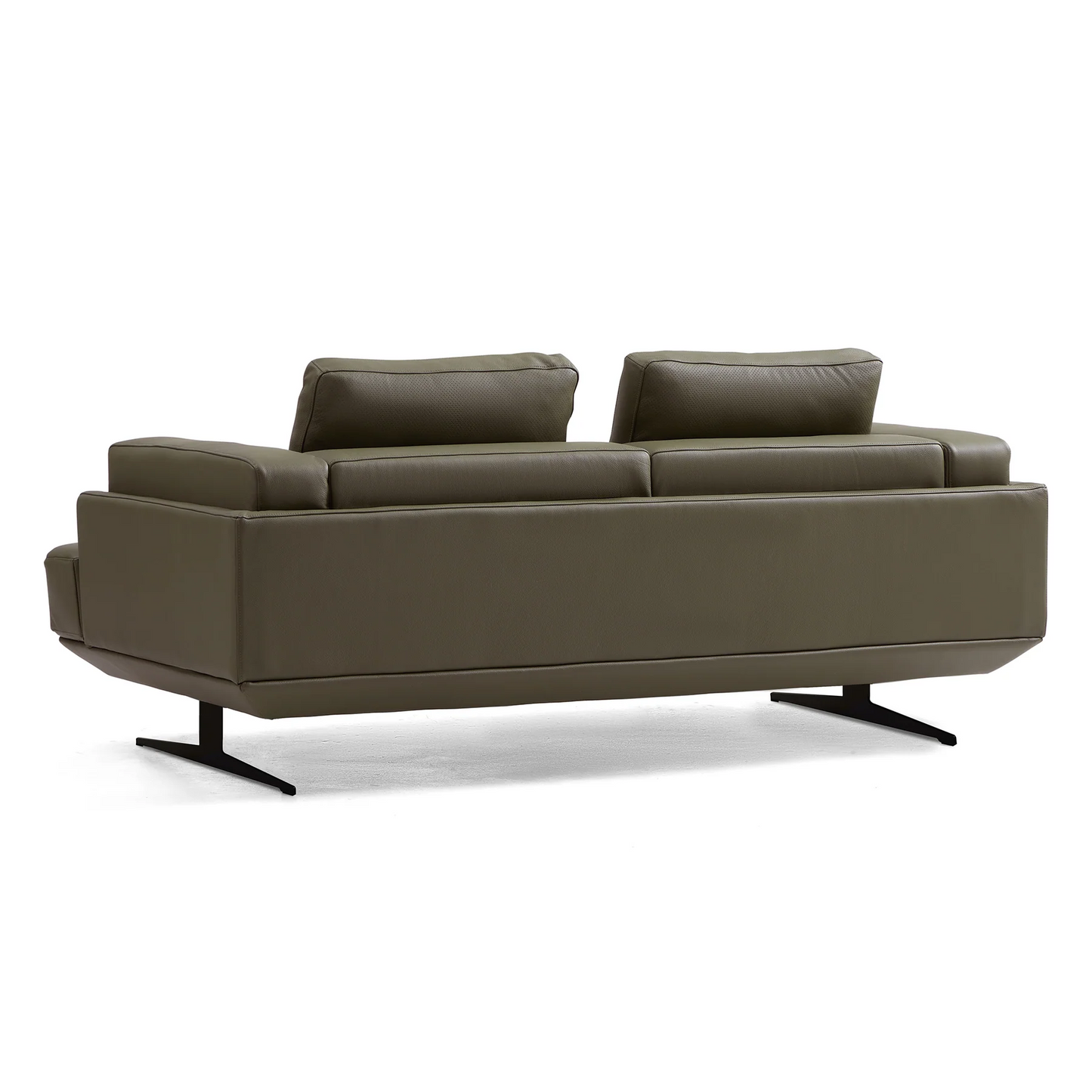 Minimalist Designs Olive Leather Couch Set