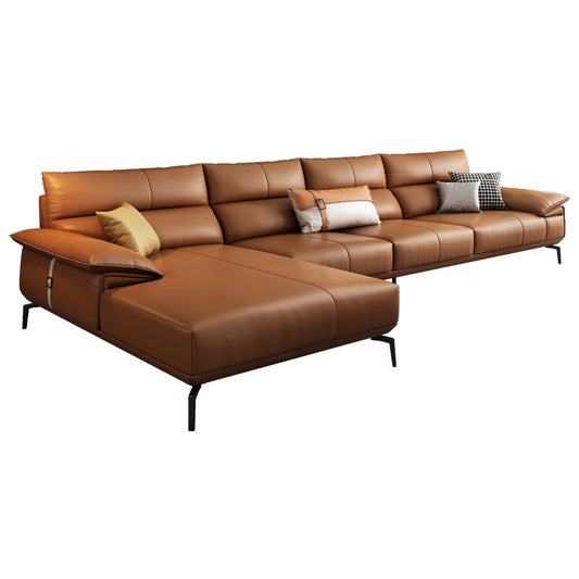 Indoor Living Room Genuine Leather Sectional Sofas Set