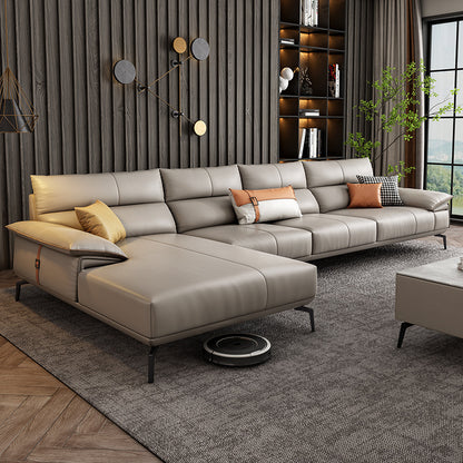 Indoor Living Room Genuine Leather Sectional Sofas Set