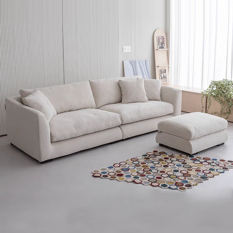 Aalto Fresh Beige 4 Seater Sofa with Ottoman