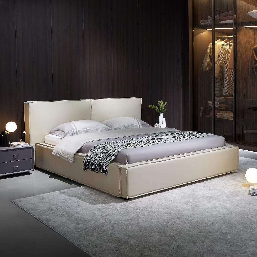 Modern Upholstered leather soft bed