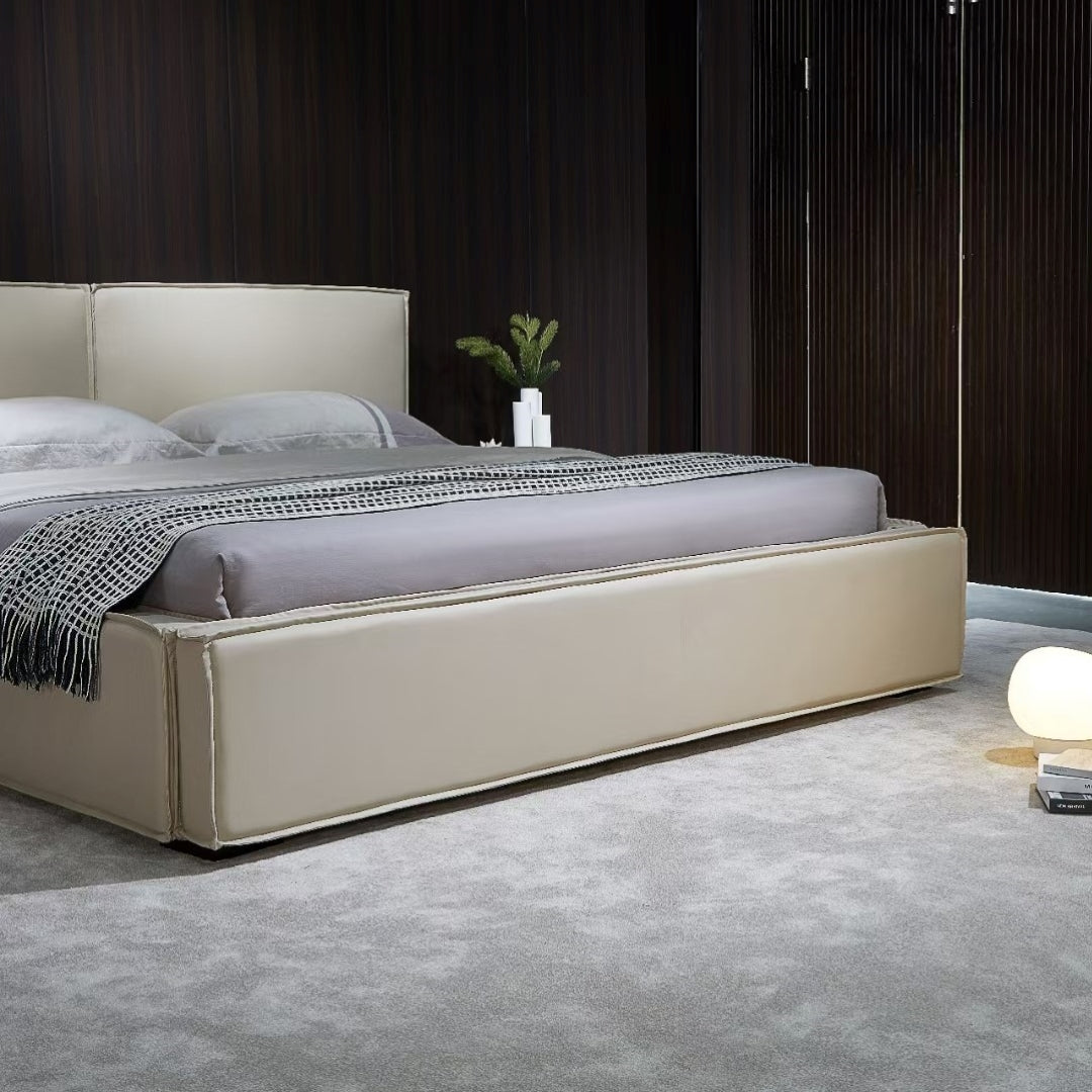 Modern Upholstered leather soft bed