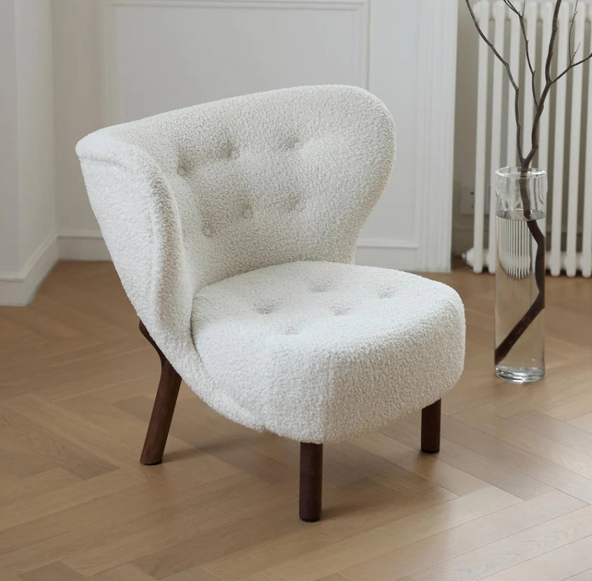 Nordic Modern Solid Wool Upholstered Boucle Leisure Chair