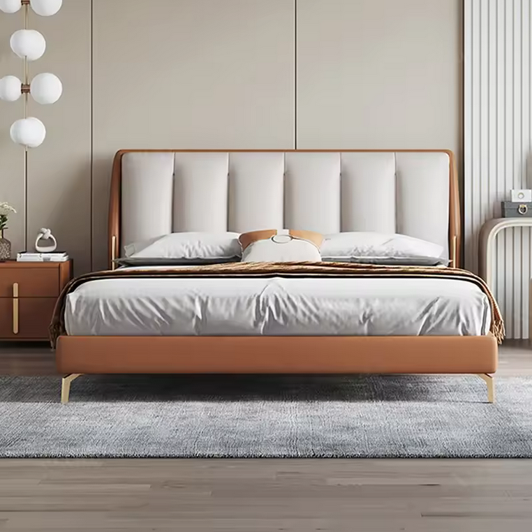 Minimalist modern upholstered soft bed frame